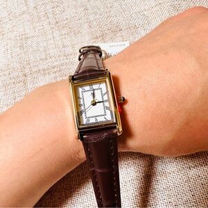 Altar'd State Gold-Tone Watch with Brown Strap
